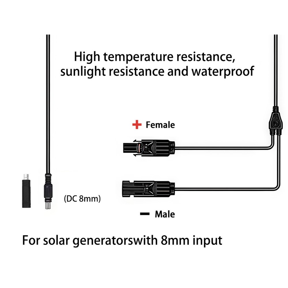 16.5FT Solar Cable with Panel Connector For ZOUPW,FlexSolar Power Station