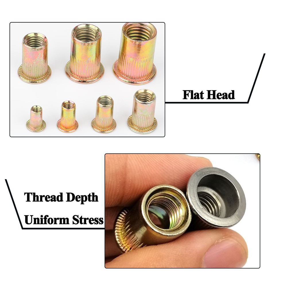 830PC Metric Rivet Nut Kit For Rivnut Tool Nut Setter Thread Setting Nutsert Gun