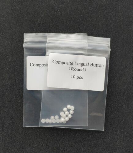 10Pcs/Pack Dental Orthodontic Ceramic Lingual Button Bondable Round Base Clear