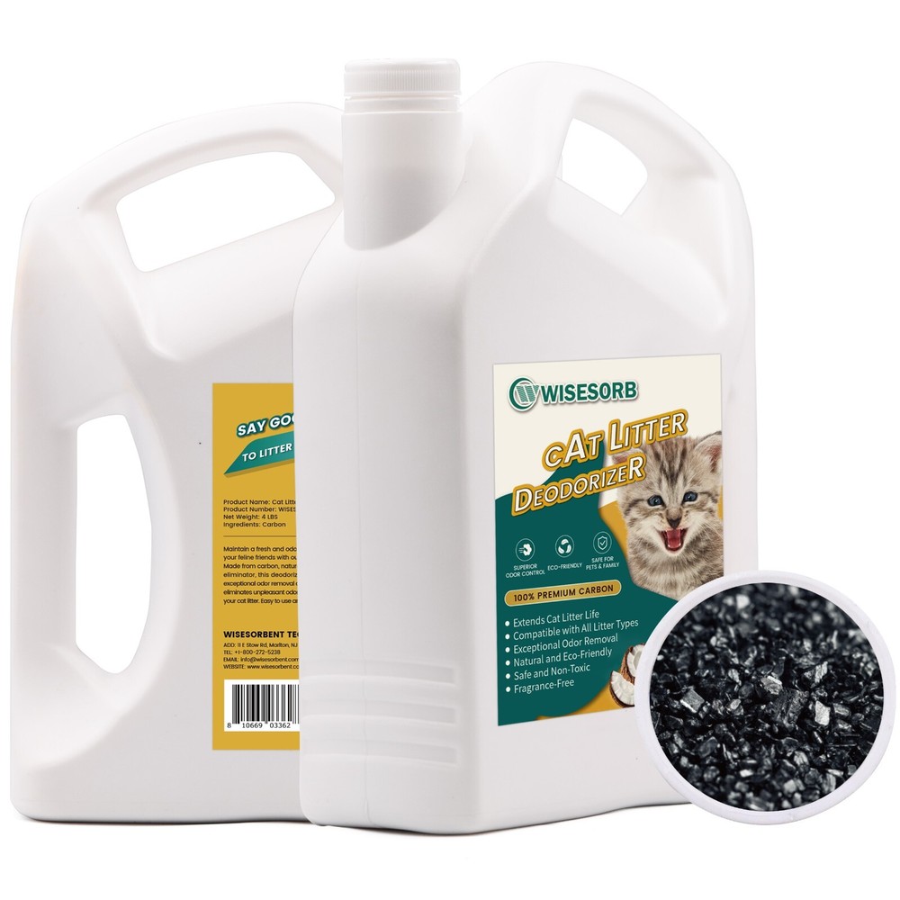 2Pcs 4LBS Cat Litter Deodorizer Activated Carbon, Odor Eliminator Absorbers