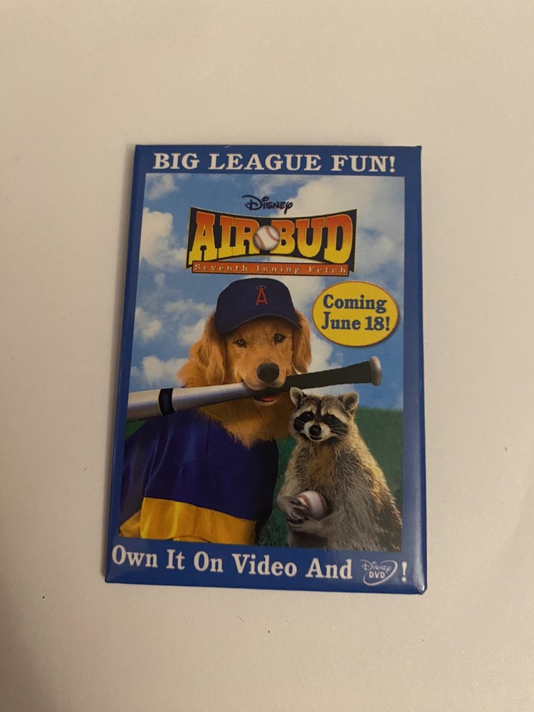 Air Bud On Video And DVD Pin Back Button P150