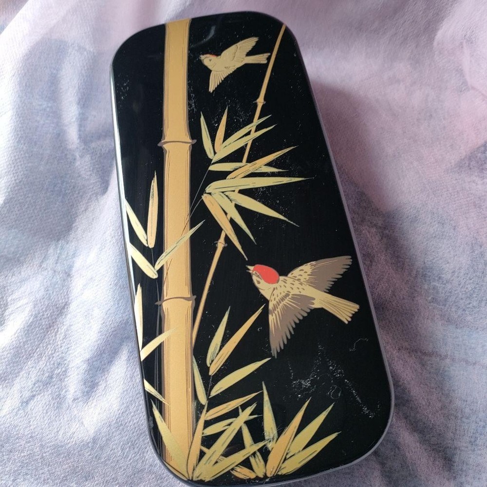 bird and bamboo design stamp set with case #04e9dd