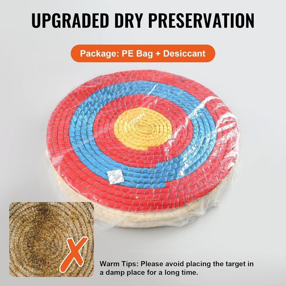 Straw Archery Targets, 20" round Archery Target for Backyard, Traditional Solid