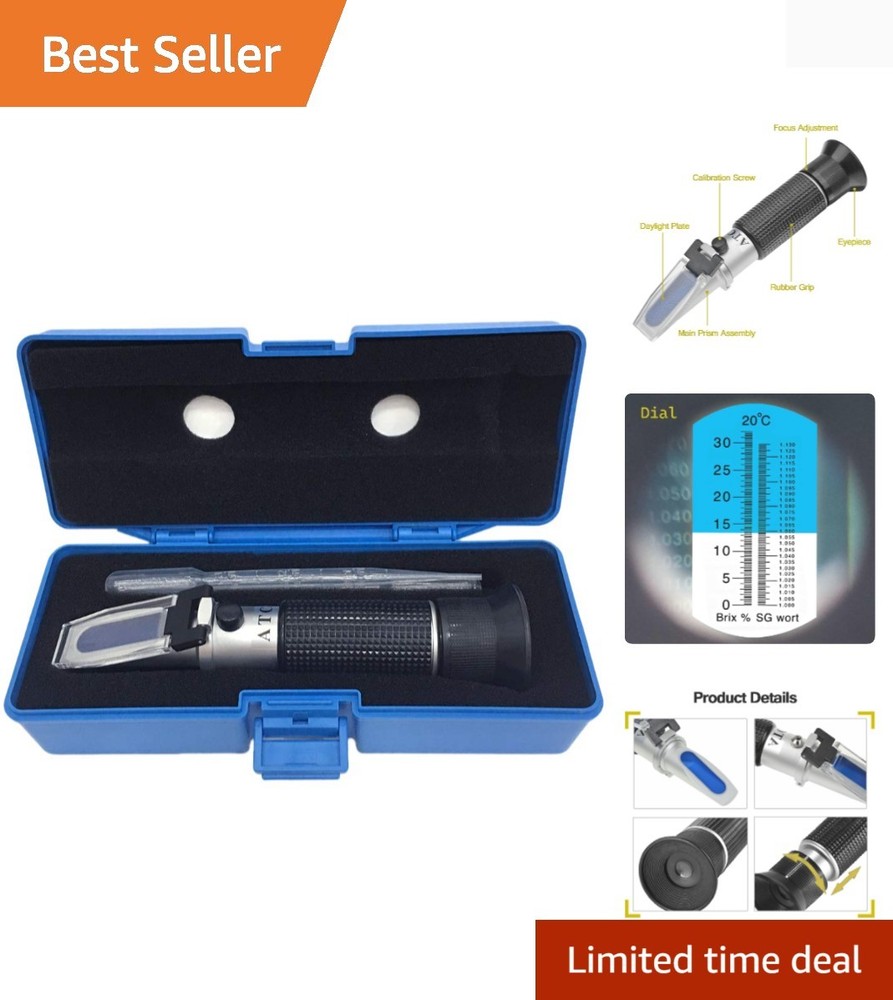 Durable Brix & Specific Gravity Meter with Temperature Compensation for Brewers