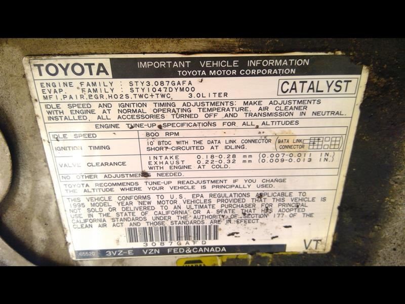 93-95 TOYOTA 4RUNNER 3.0L 4WD AT ENGINE ELECTRONIC CONTROL MODULE ECM
