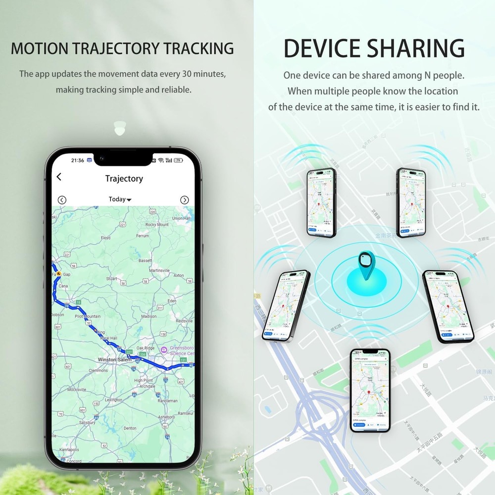 Smart Bluetooth Tracker, Item Locator & Keys Finder, Bluetooth GPS Tracker for L