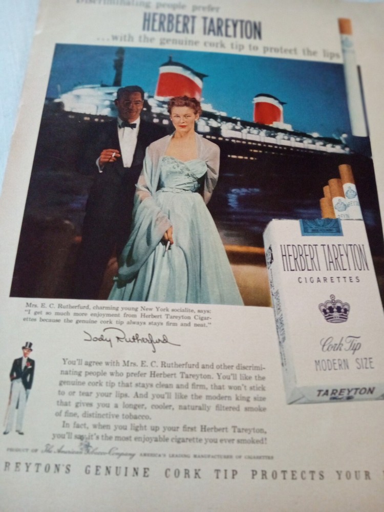 Ss United States Ad Tareyton Cigarettes