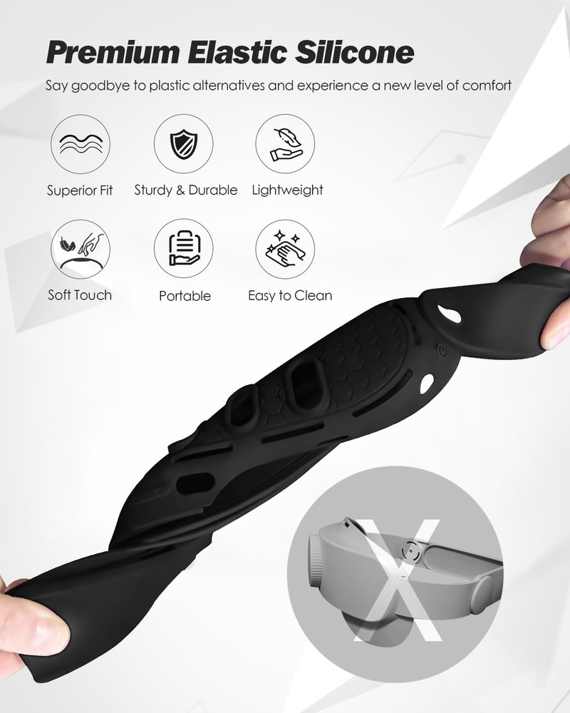 Silicone Head Strap & Protector Cover for Meta/Oculus Quest 3 Accessories Lightw