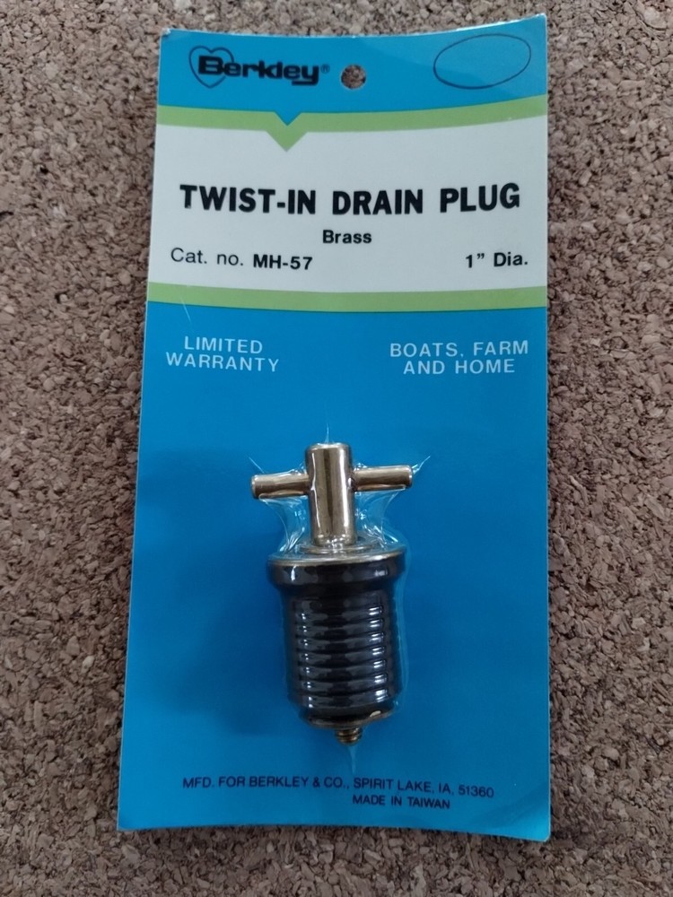 Berkeley 1" Brass Twist-In Drain Plug for Boats