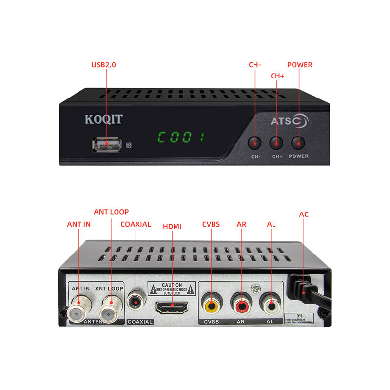 North America Digital Converter Box ATSC Tuner Tv Receiver Decoder Set Top Box