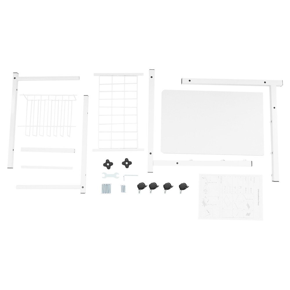 Adjustable Bed Side Table, Side Table with Wheels, Mobile Standalone Table New