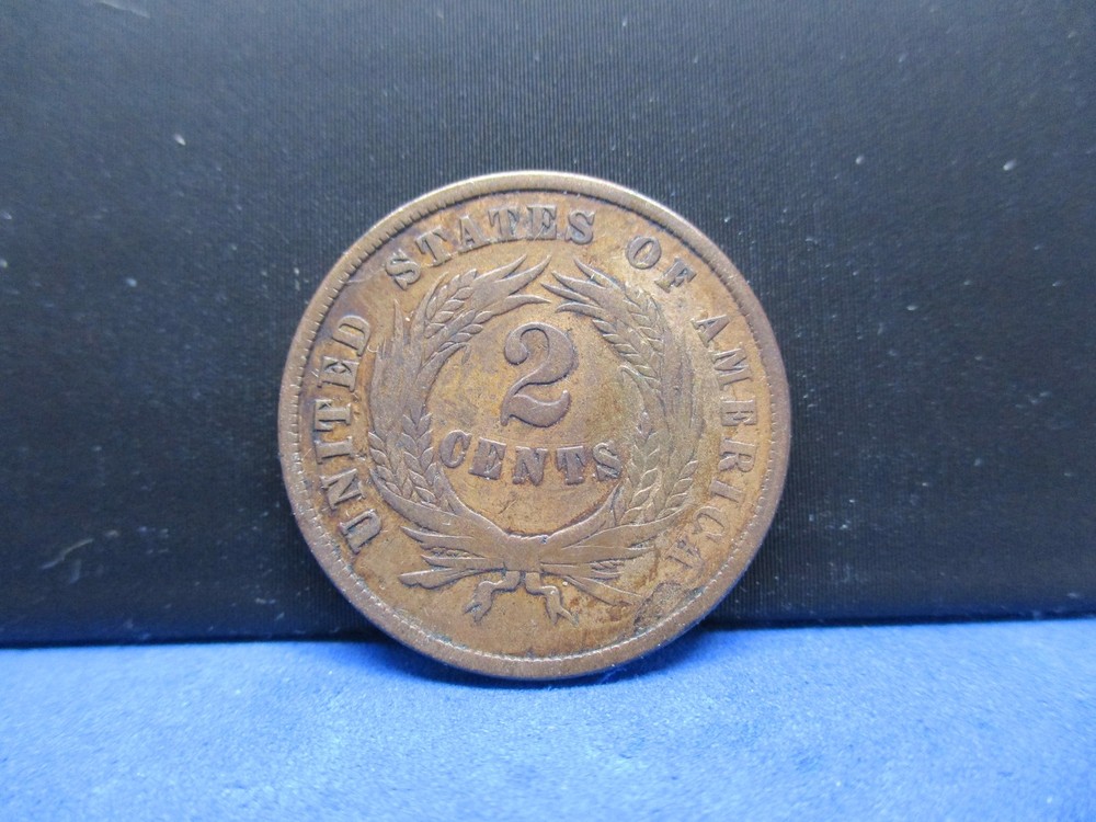 1865 FANCY 5 2 CENT PIECE VF condition