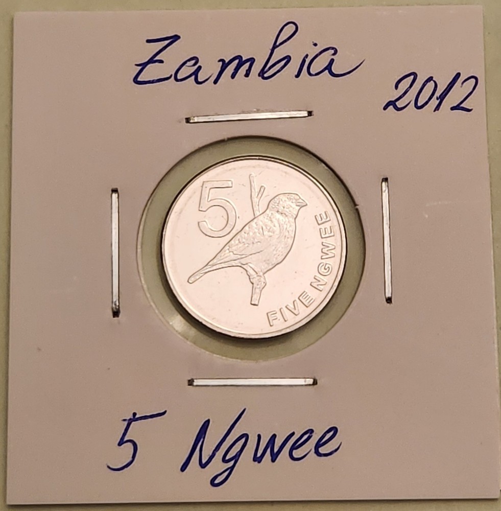 Zambia coin,  5 Ngwee,  2012  Excellent condition