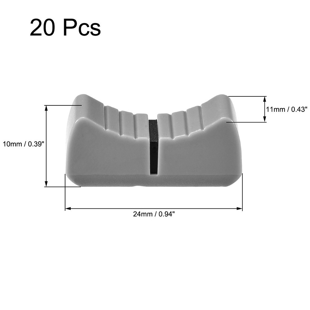 20Pack 24x11x10mm Console Mixer Slider Fader Knobs Replacement