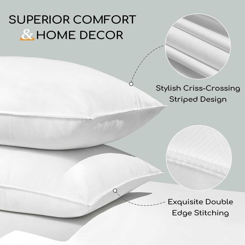 HARBOREST Bed Pillows Standard Size Set of 2 - (Pack 2), Classic