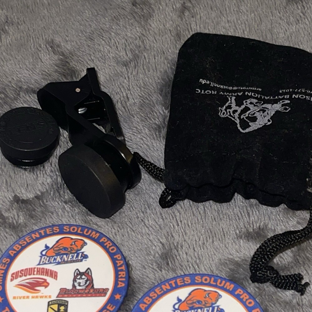 Go Army ROTC Mesh Bag, Bison Chips, Lens, Navy Keychain Bundle