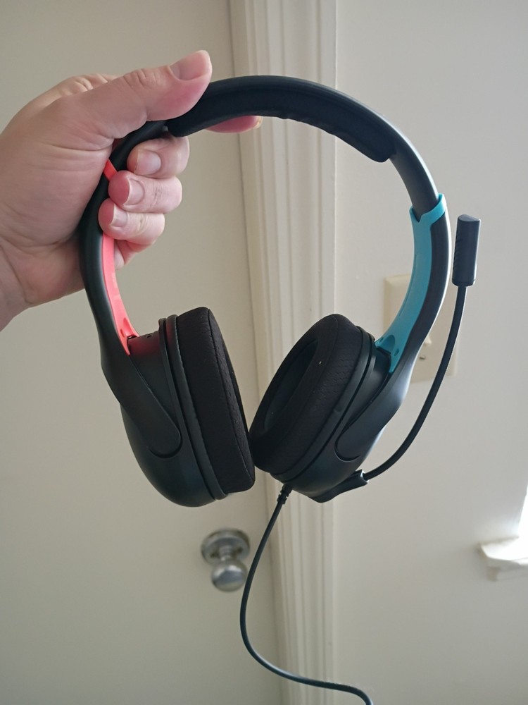 For Nintendo Switch AirLite Blue/Red Over the Ear Wired Gaming Headset