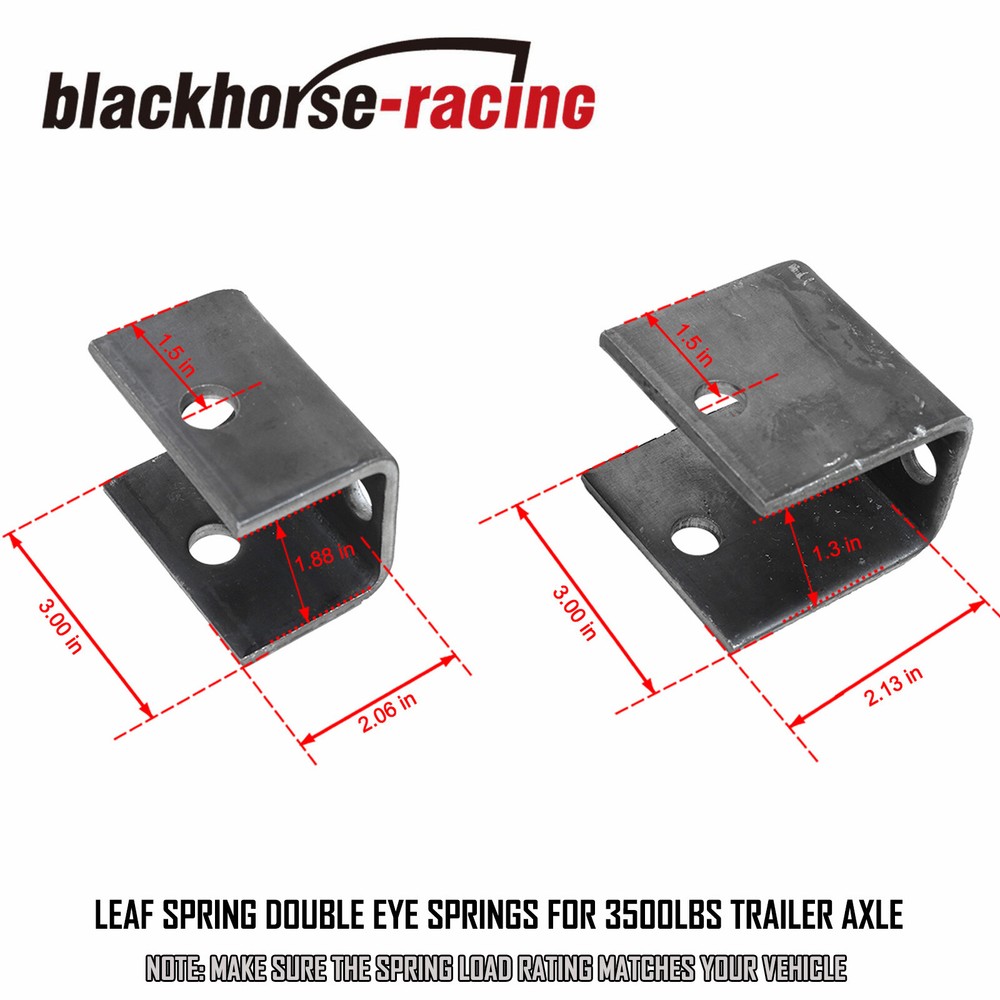 Tandem Trailer Axle Suspension Kit 3500lb 4 Leaf Springs U-bolt & Hanger Kit