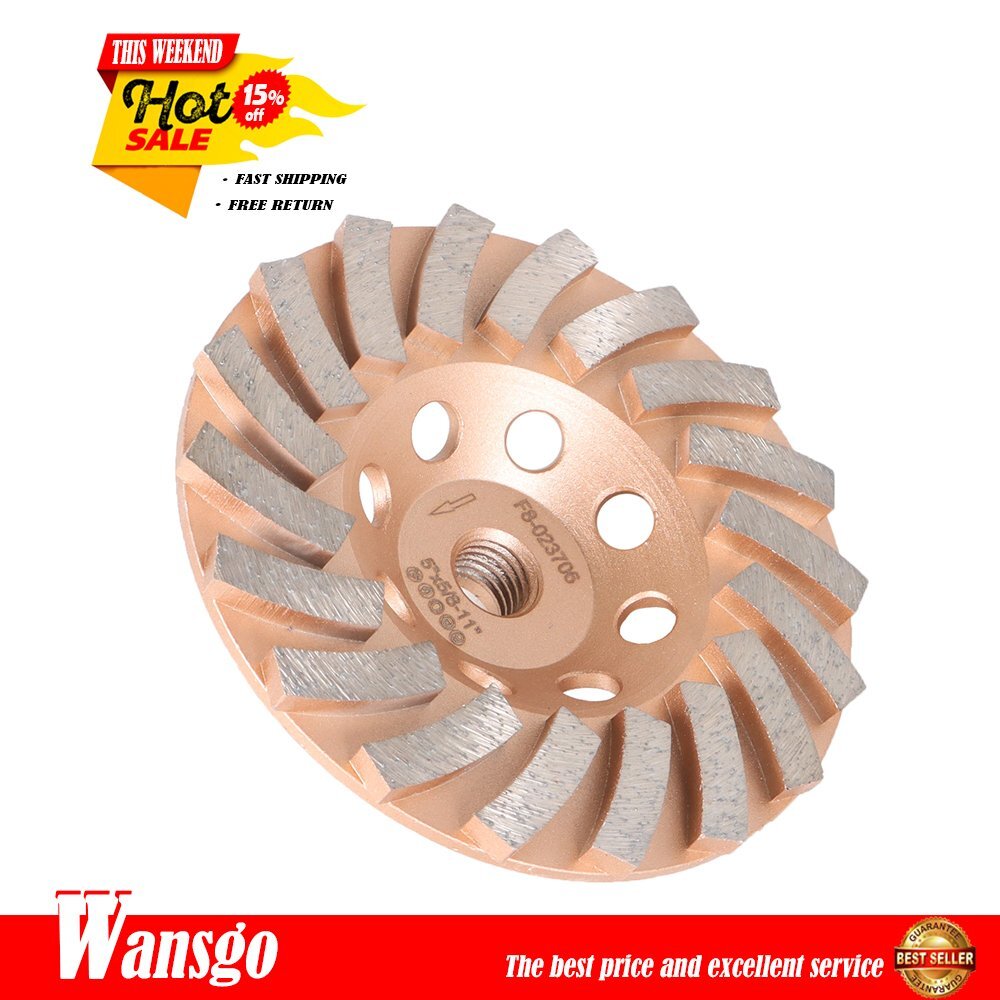 Grinding Wheels 5" Diameter 18 Turbo Diamond Segments 5/8"-11 Arbor