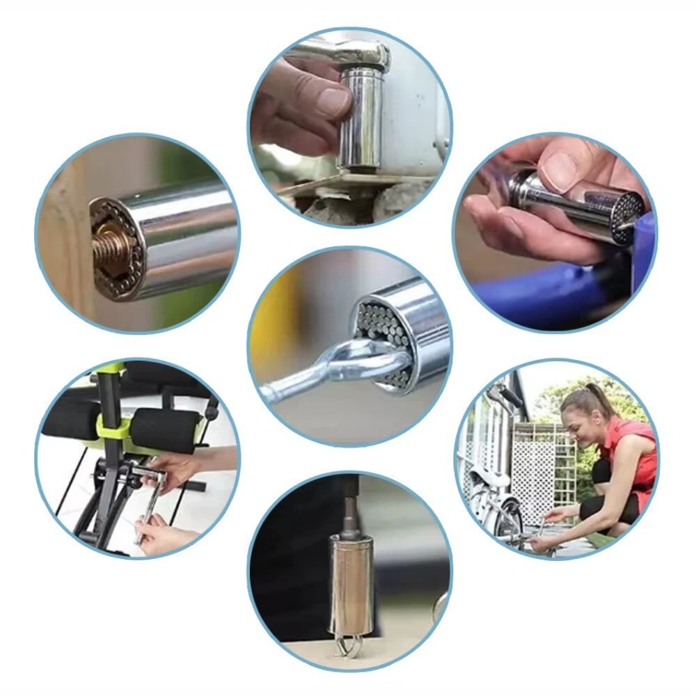 7-19mm Universal Magic Socket Multi Purpose Wrench Adapter Hand Drill Tool Set