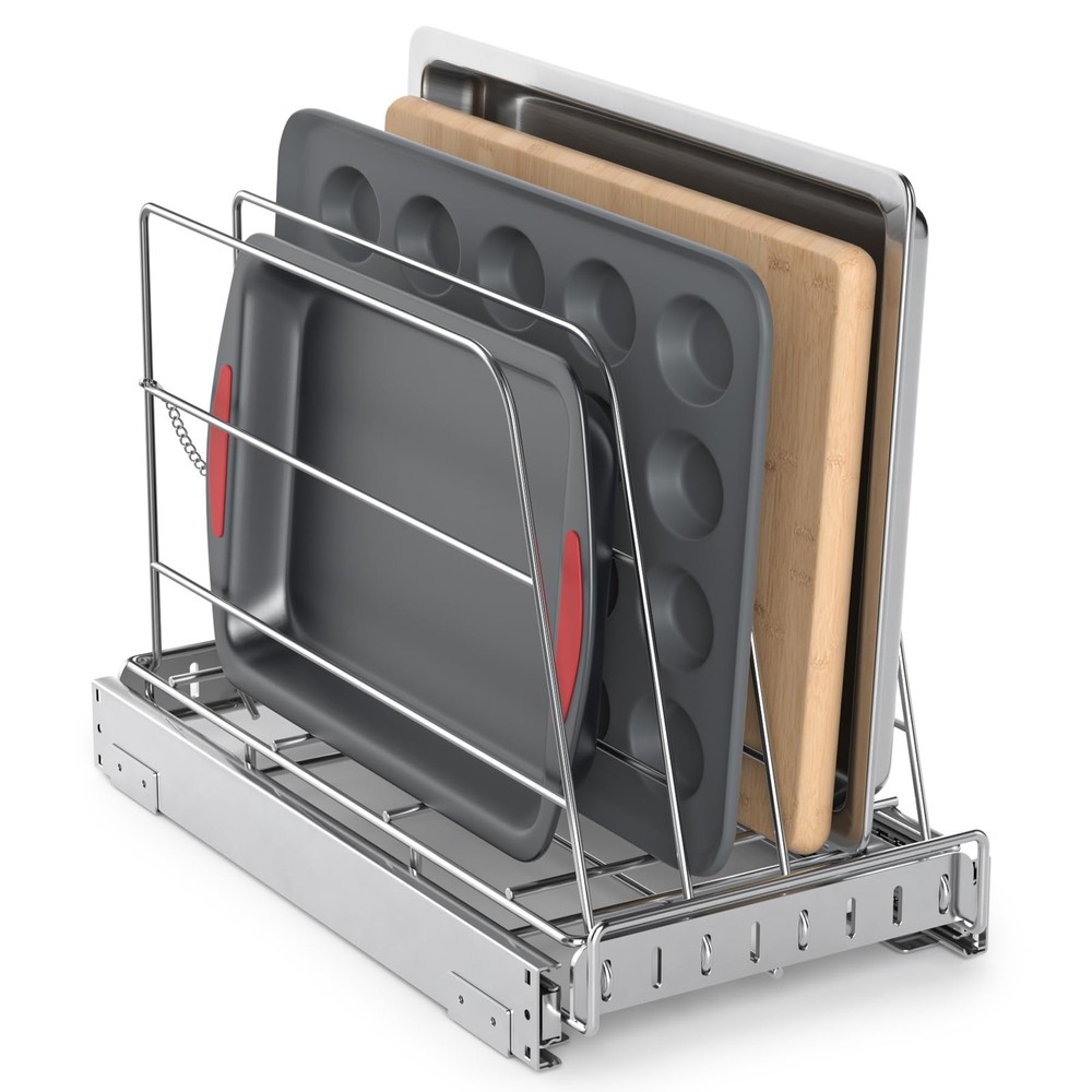 Pull Out Cabinet Organizer for Cutting Board, Cookie Sheet, Baking Sheet, Sta...
