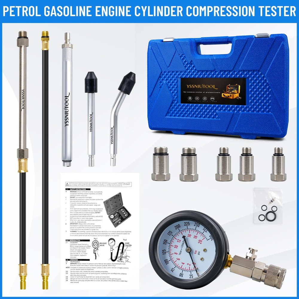 11PC Compression Tester, Automotive Engine Tester Adapter normal