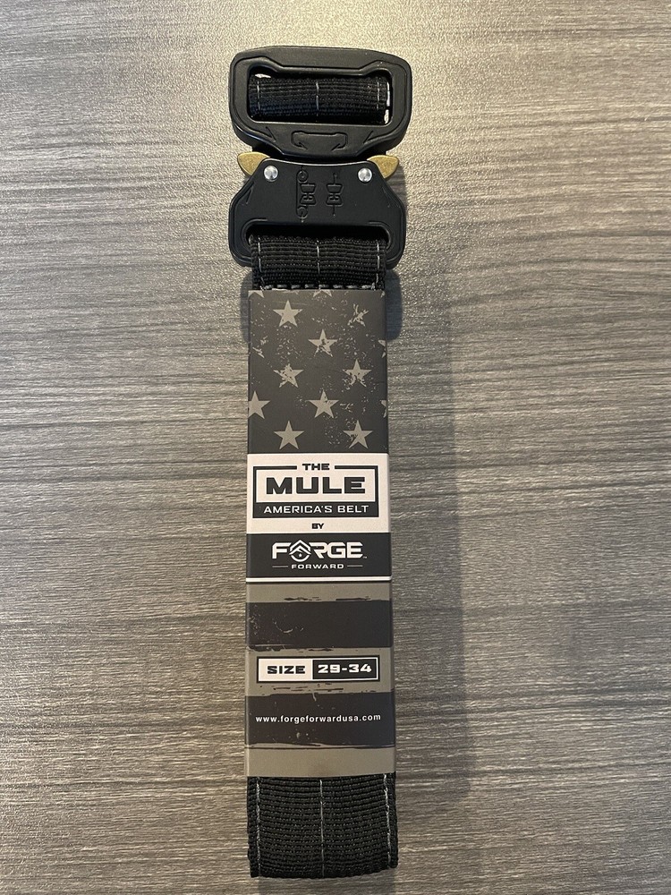FORGE FORWARD, MULE, Money Belt. Size Small. 29-34”. Black