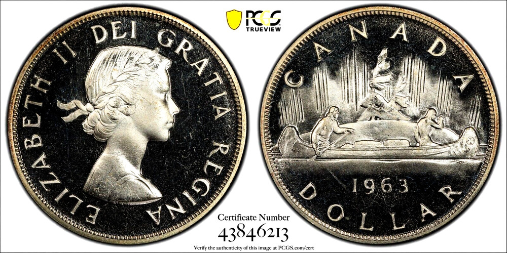 1963 Canada Silver Dollar PCGS PL 65 DCAM