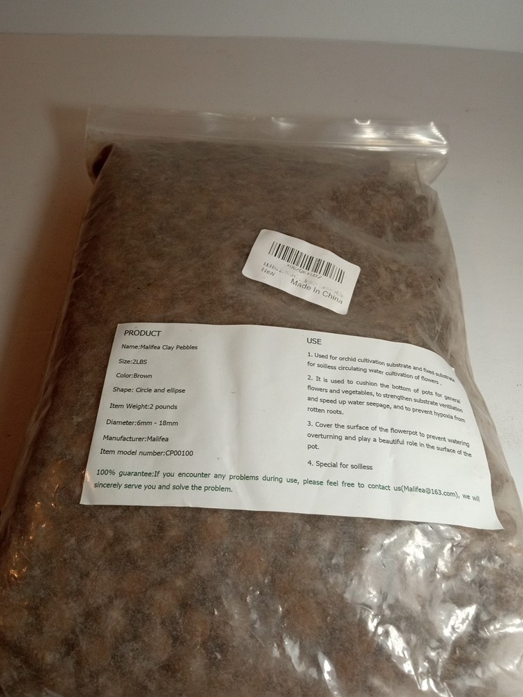 2 LBS Malifea Leca Expanded Clay Pebbles New