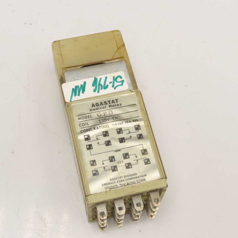 Agastat GPD 125V DC Coil Control Relay Module