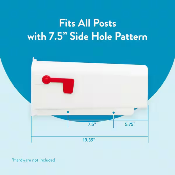White Mailbox Deluxe Polybox Durable & Best Rust-proof Polymer Post Mounted New