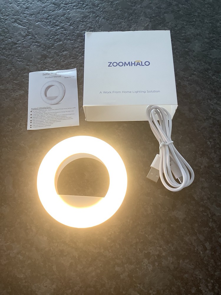 Phone Selfie Ring Light USB Rechargeable LED With 3 Brightness Modes & USB Cable