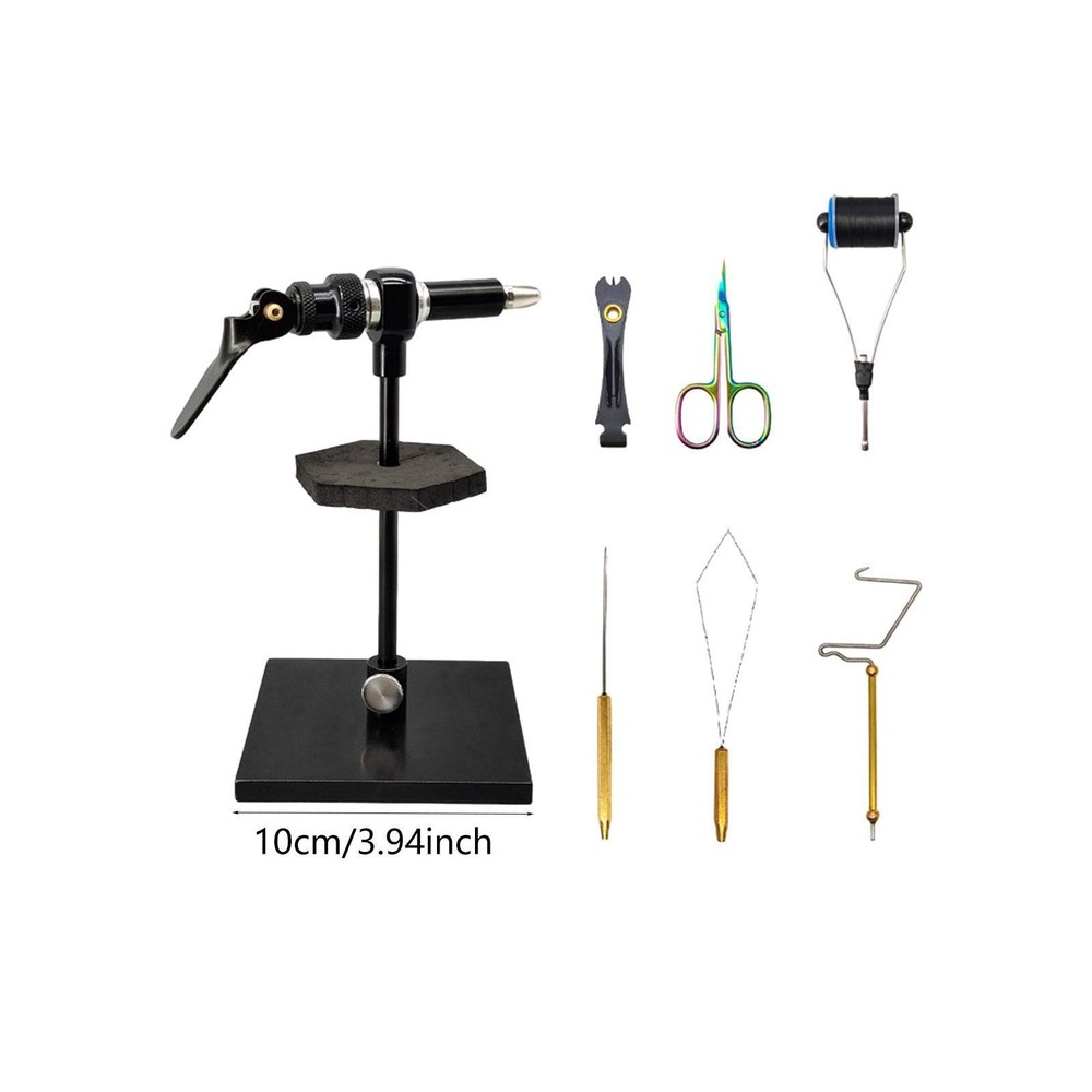 Rotary Fly Tying Vise Tools Kit 360° Rotation Metal Structure