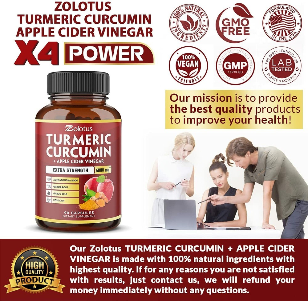 Tumeric Curcumin Max Potency with Bioperine Black Pepper 4080mg 90 Capsules