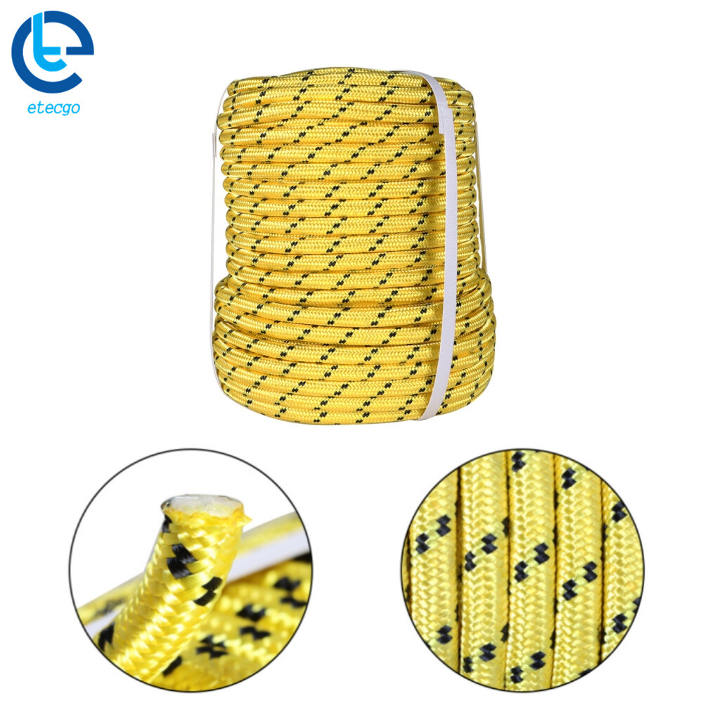 6180Lbs Breaking Strength 1/2"×200' Bull Rope Double Braid Polyester Rope Yellow