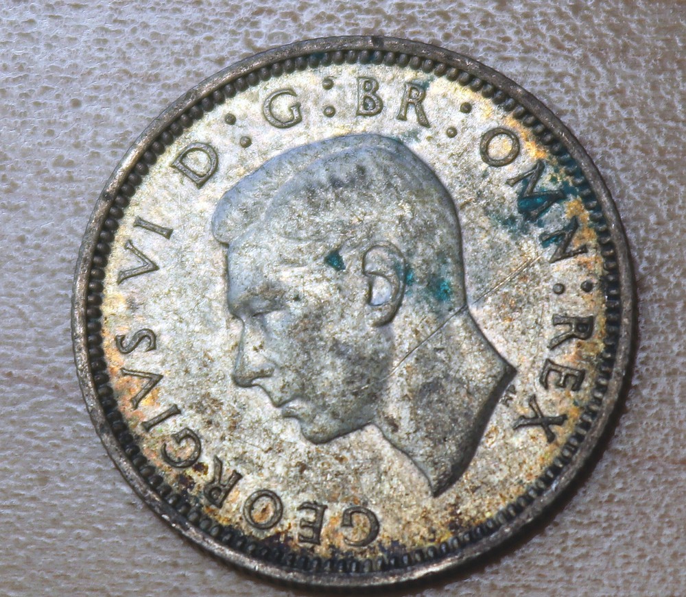 1944 Great Britain 6 Pence Silver