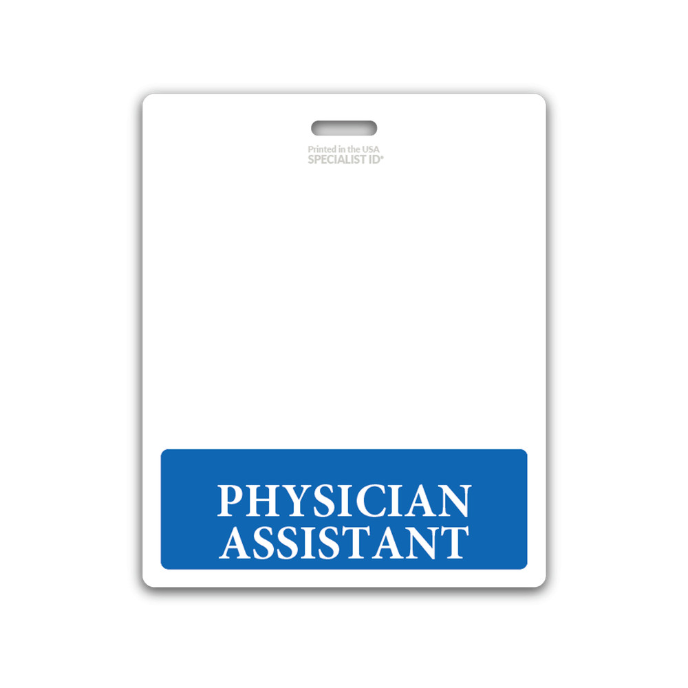 Physician Assistant Badge Buddy Oversized Horizontal Extra Long ID Backer