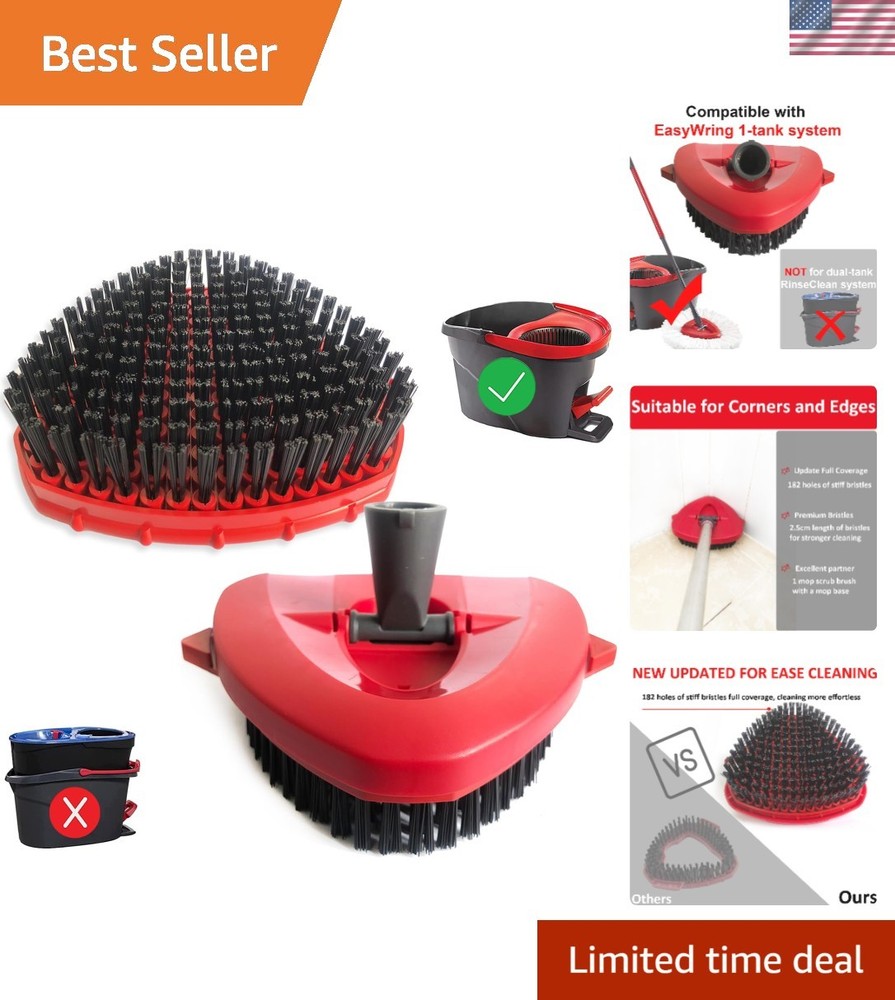 Dual Replacement Spin Mop Scrub Heads - Efficient Deep Cleaning for All Surfaces