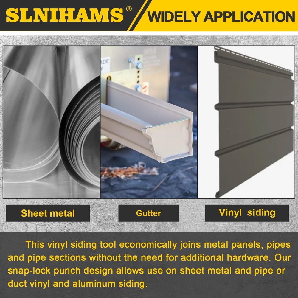 Snap Lock Punch Tool for Sheet Metal, 9”Gutter End Cap Crimper Tools for Viny...