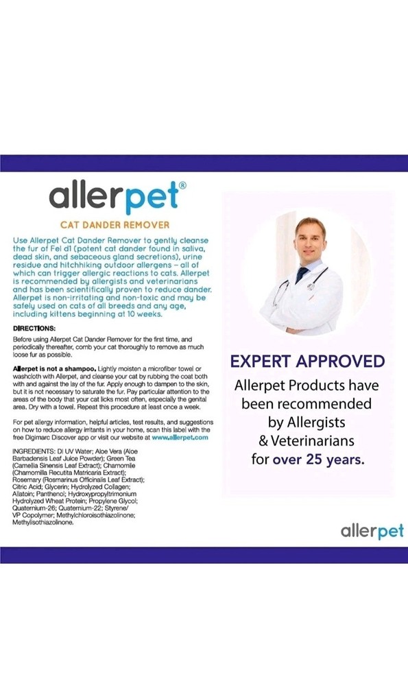 Allerpet Cat Dander Remover 24oz for Cat Dander Reduction
