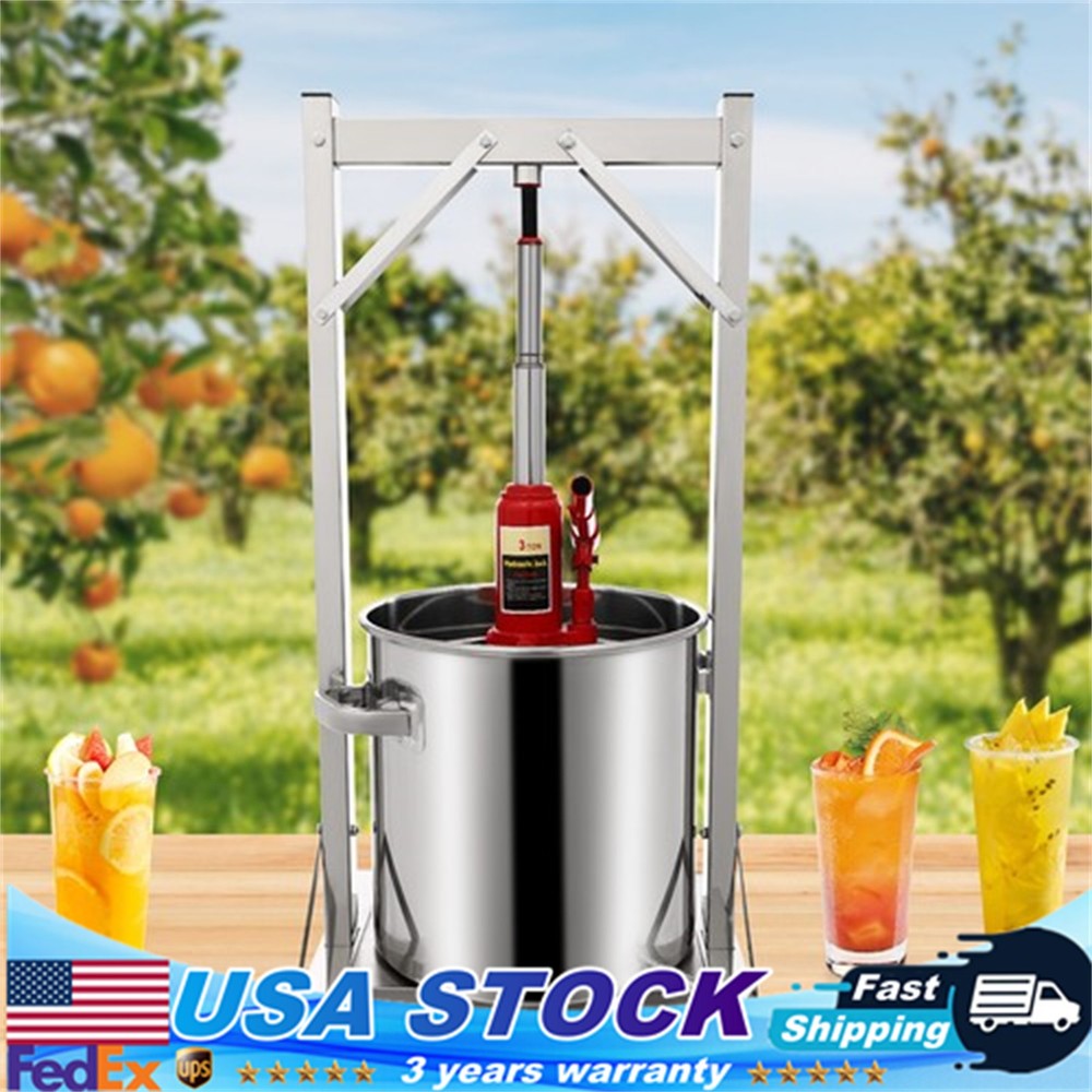 5.8Gal Fruit Wine Press, Manual Stainless Steel Cider Press with Hydraulic Jack