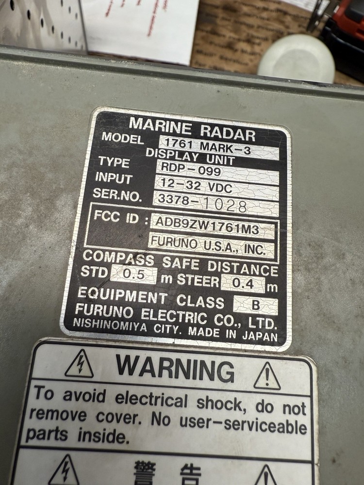 Furuno 1761 Mark-3 Marine Radar display unit electronics