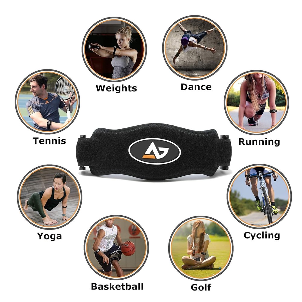 Tennis Elbow Brace - Forearm Support Band with Compression Pad One Size