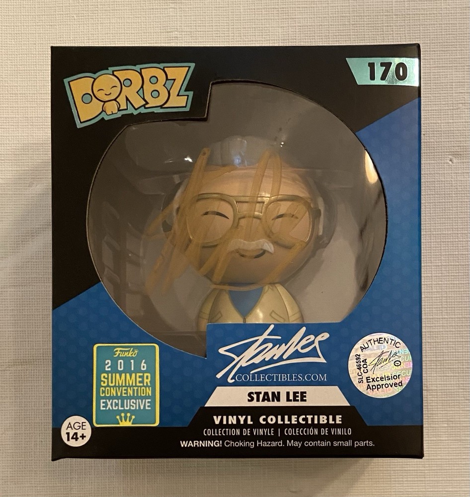 Stan Lee Dorbz Autographed By Stan Lee with COA Marvel comics Funko Spider-Man