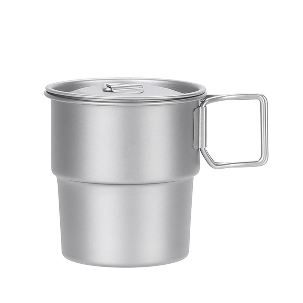 Stackable Coffee Mugs Titanium Camping Cups 300ml Foldable Handle Outdoor Y ZPKI