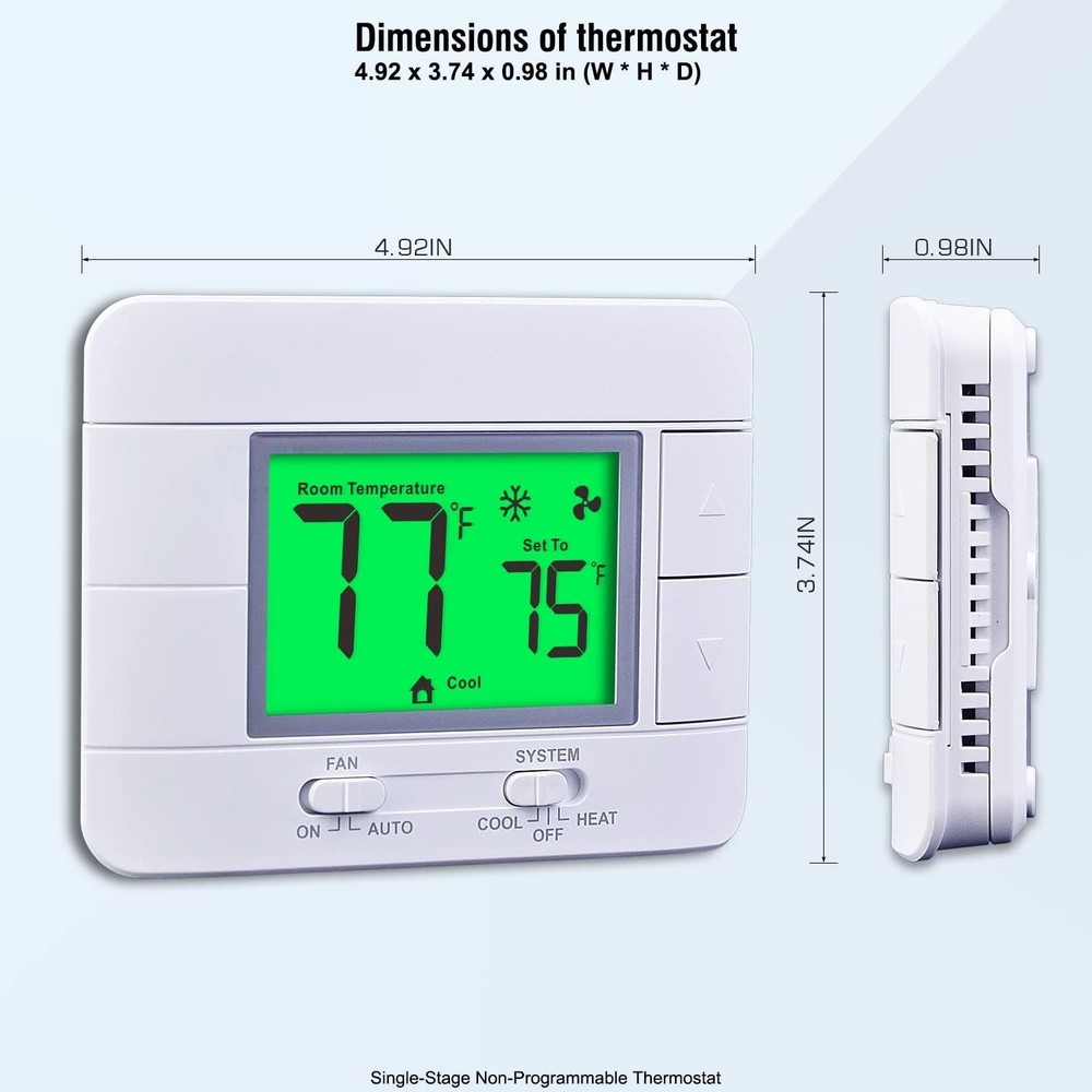Precision Non-Programmable Thermostat with Dual Power & Humidity Display
