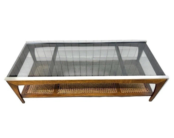 Mid-Century Modern Smoked Glass Coffee Table