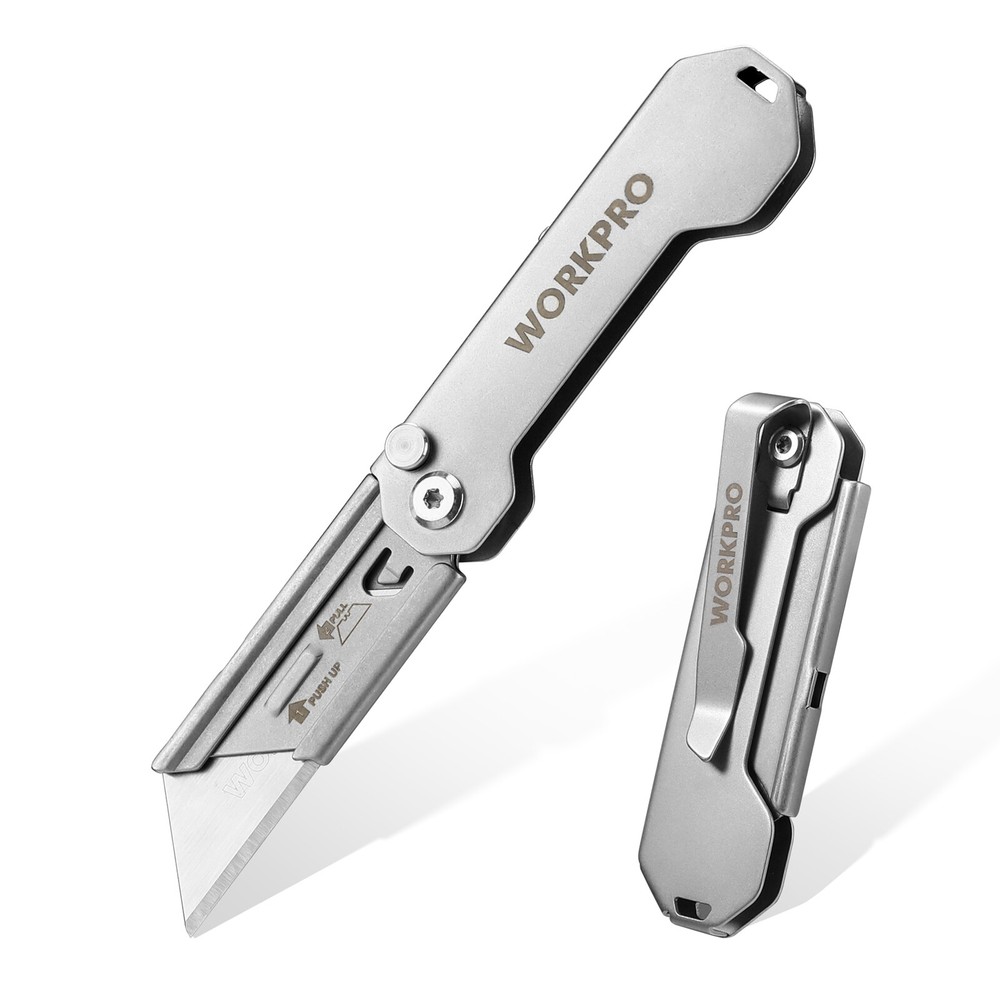 WORKPRO EDC Folding Utility Knife Box Cutter Mini Quick Change Blade Razor Knife
