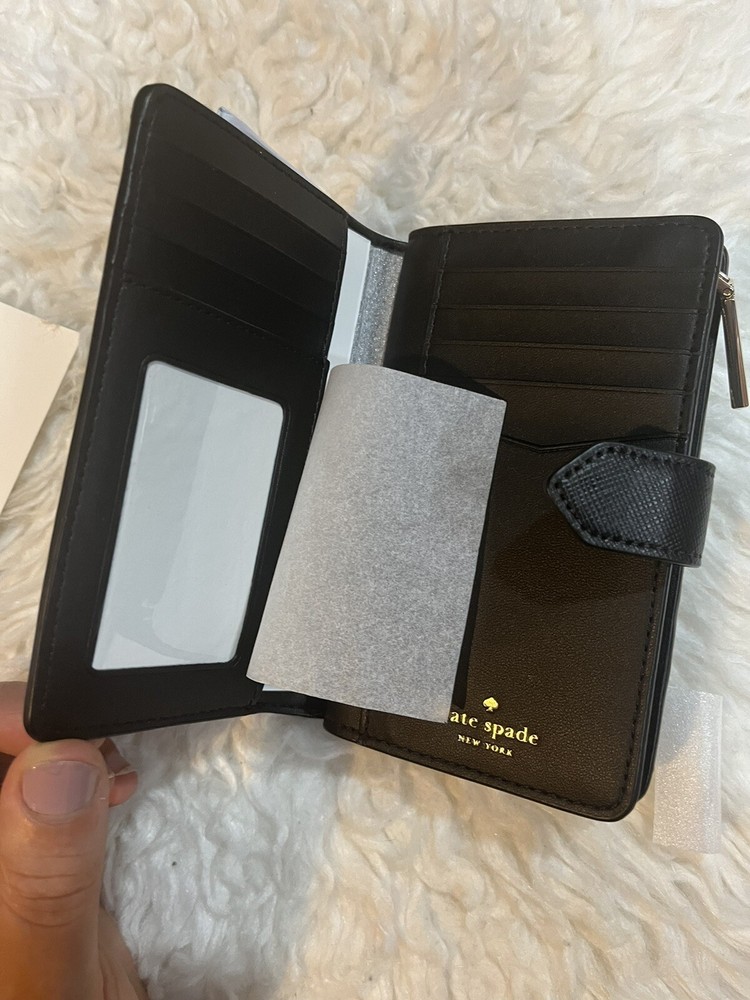 NWT Kate Spade Staci Saffiano Leather Medium Wallet Navy