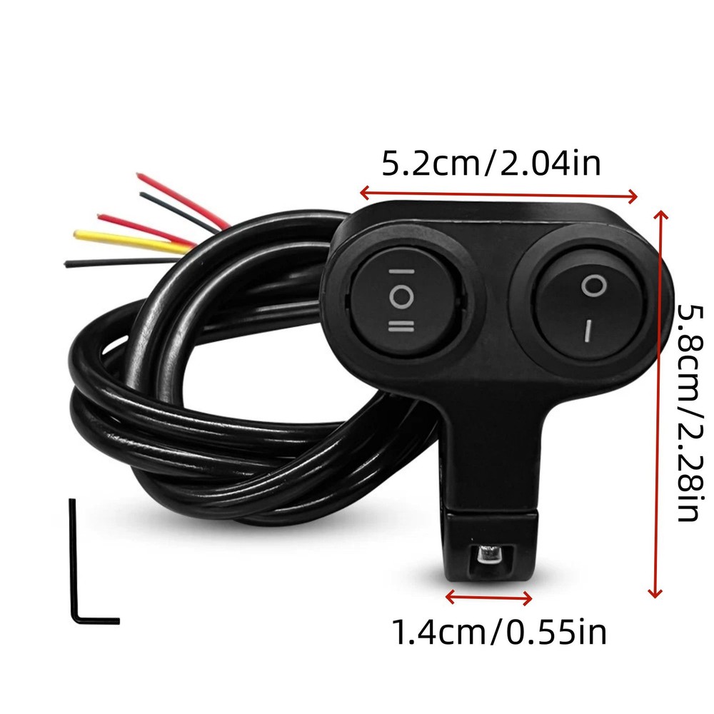 Motorcycle Handlebar 7/8" Dual Button On Off Switch For Headlight Scooter New